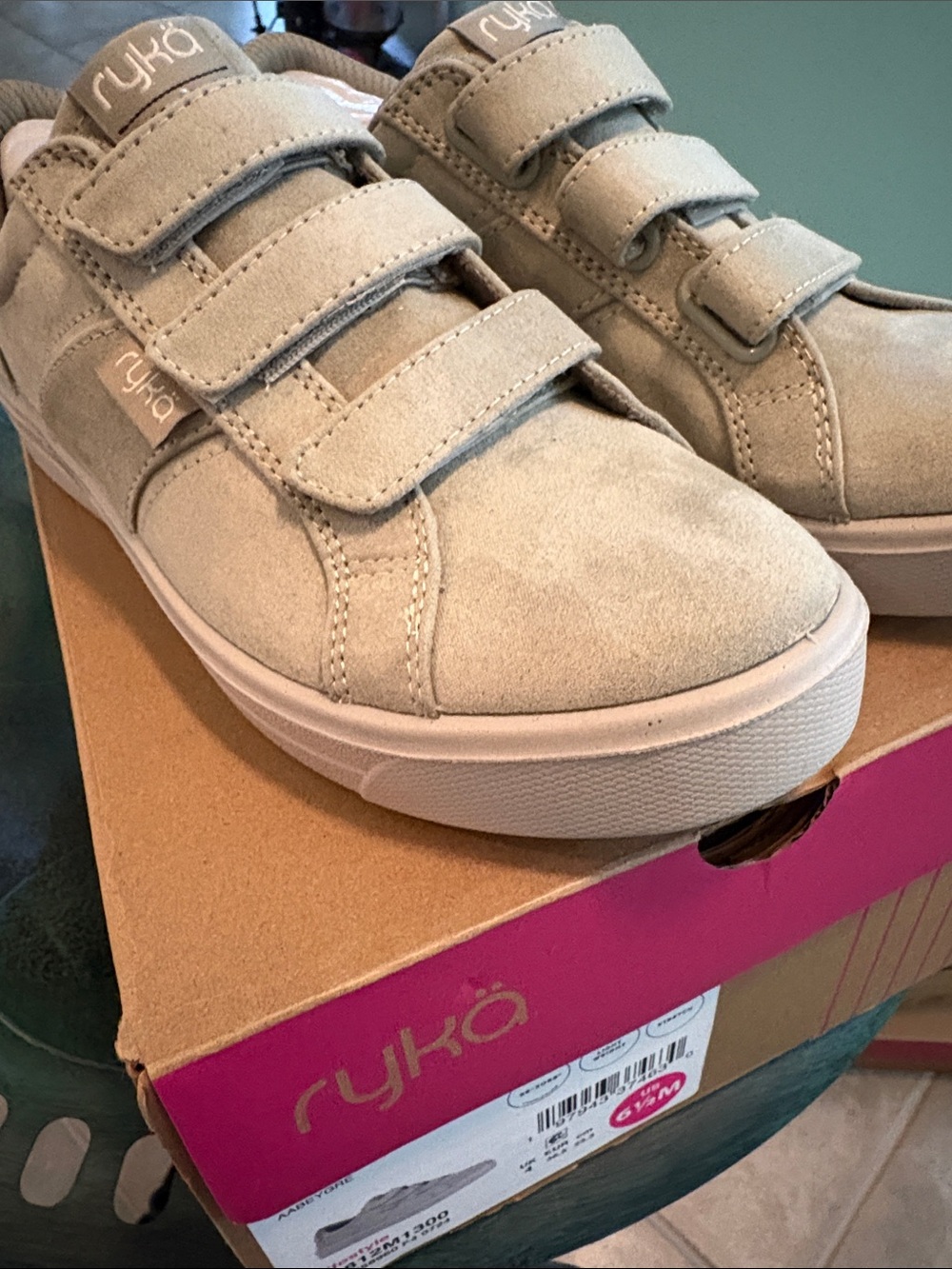 Ryka Light Taupe Velcro Sneakers
